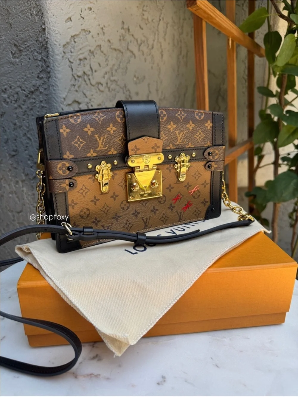 Louis Vuitton Reverse Monogram Trunk Clutch